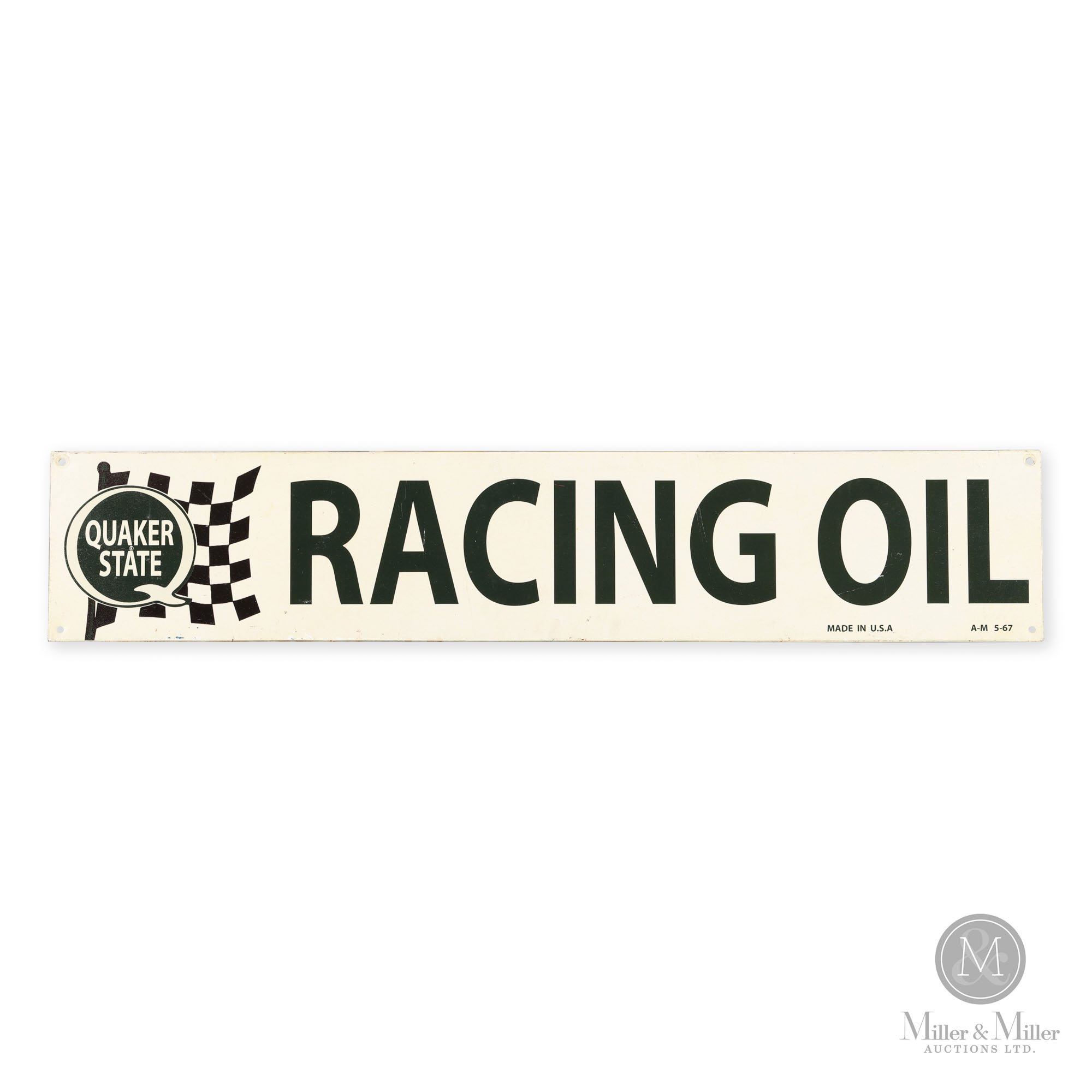 Quaker State Racing Oil Sign | Miller & Miller Auctions Ltd