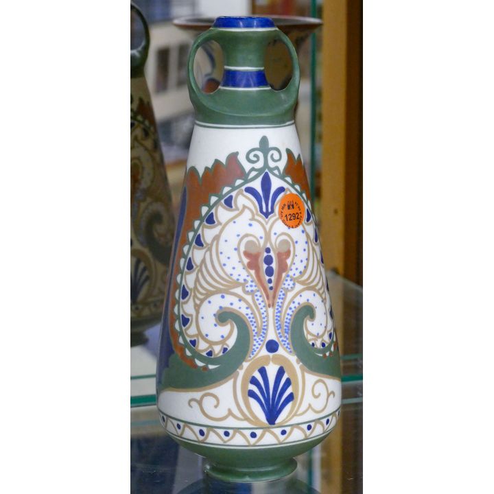 Arnhem Marantha Holland Pottery Handled Vase 10''