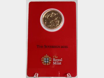 2015 ELIZABETH II INDIA MINT GOLD SOVEREIGN SEALED IN CARD
