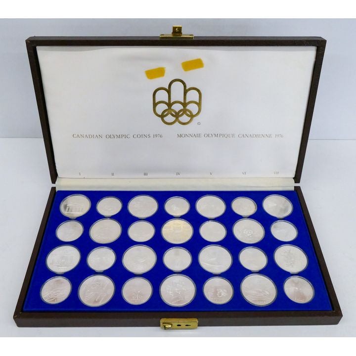 Canadian Olympic 1976 Sterling Coin Set in Box 28pc
