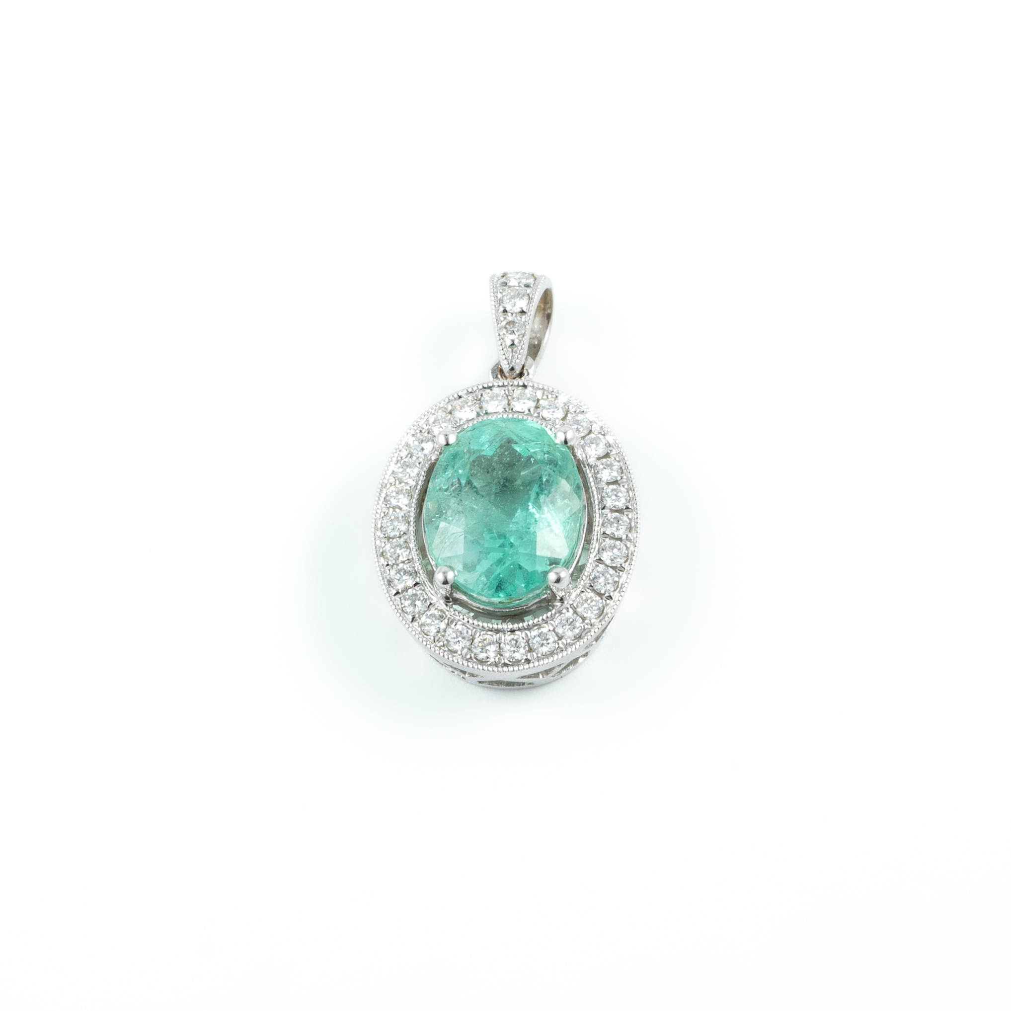 242 · 3.09 Carat Emerald & Diamond Pendant