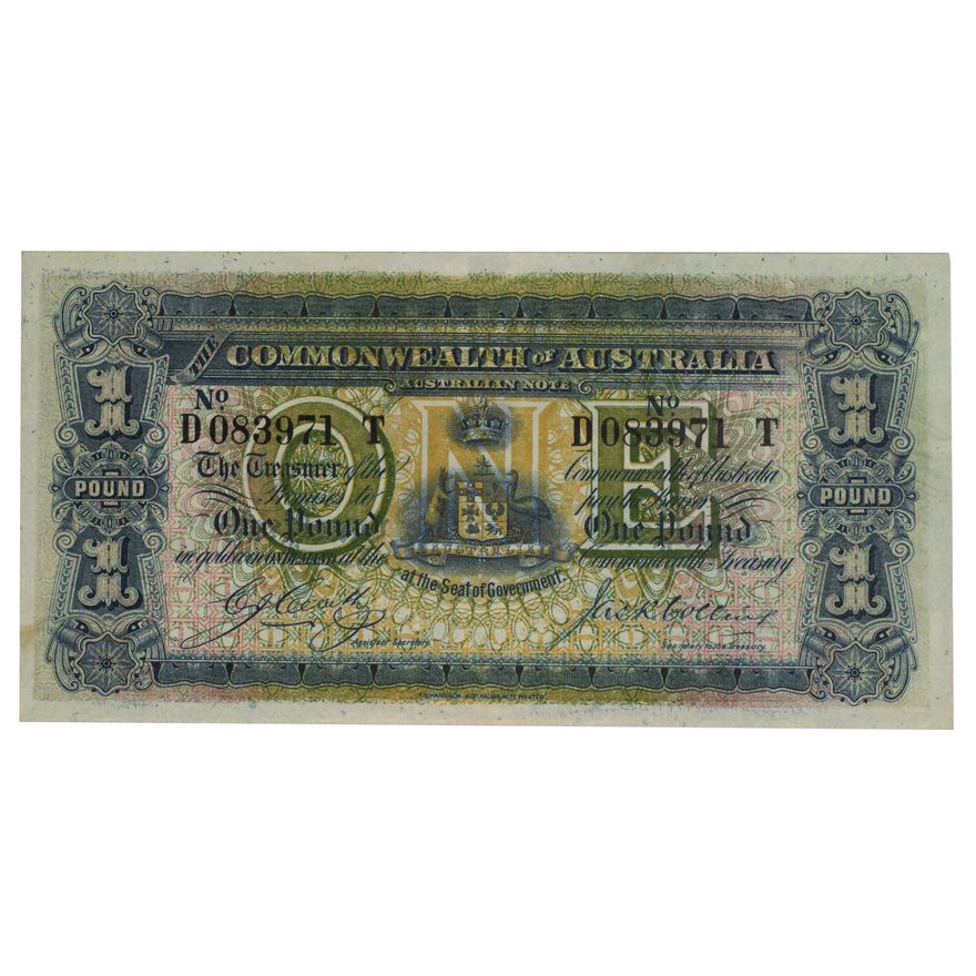 Cerutty/Collins, One Pound, 1918, Uncirculated
