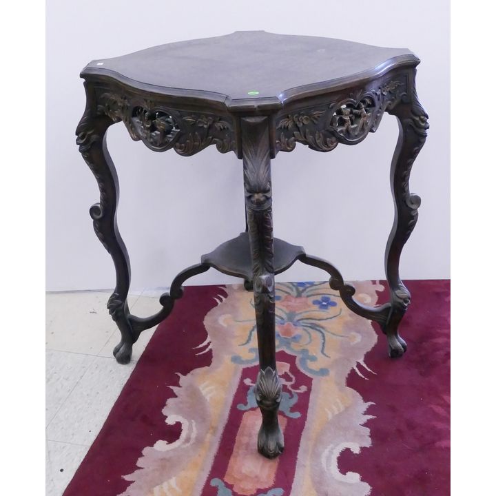 Antique Chinese Export Carved Lamp Table- 30x23x22''