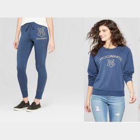 HARRY POTTER HOGWARTS SWEATSHIRT AND JOGGER PANTS - (JUNIORS') BLUE SMALL
