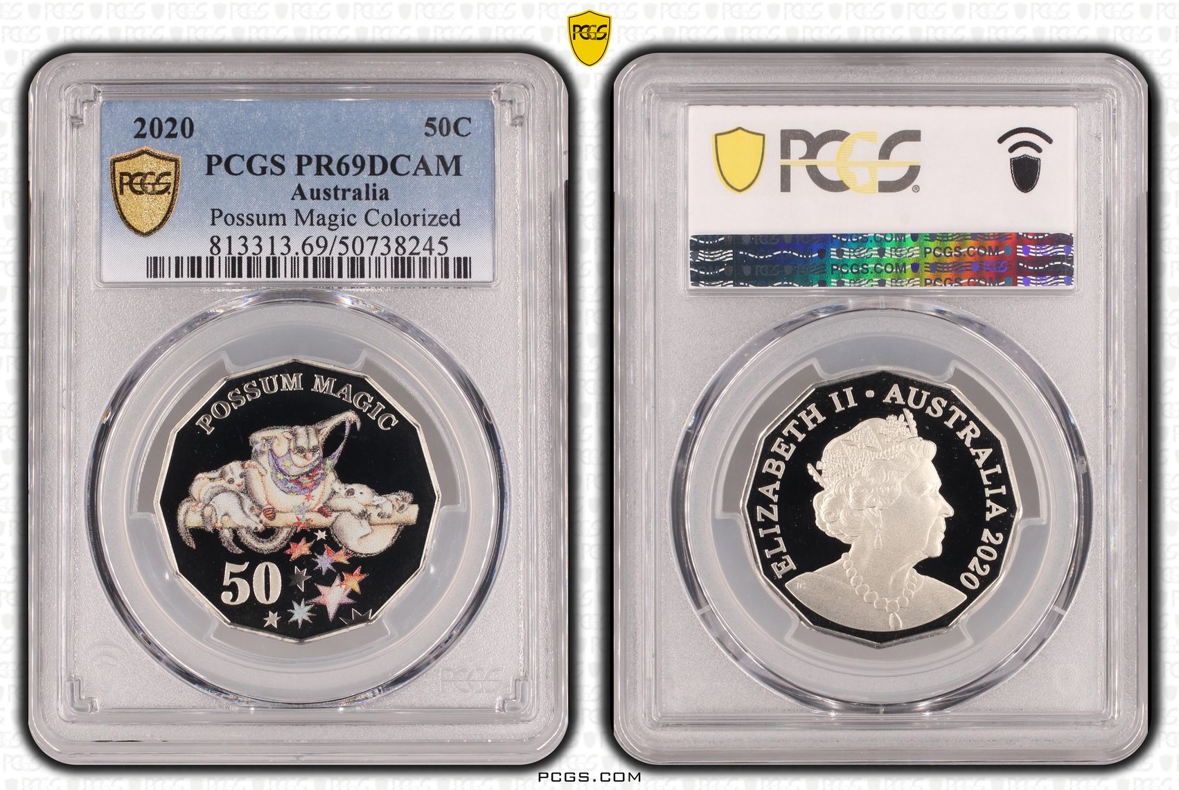 Possum Magic Colorized , Fifty Cent, 2020, PCGS PR69DCAM