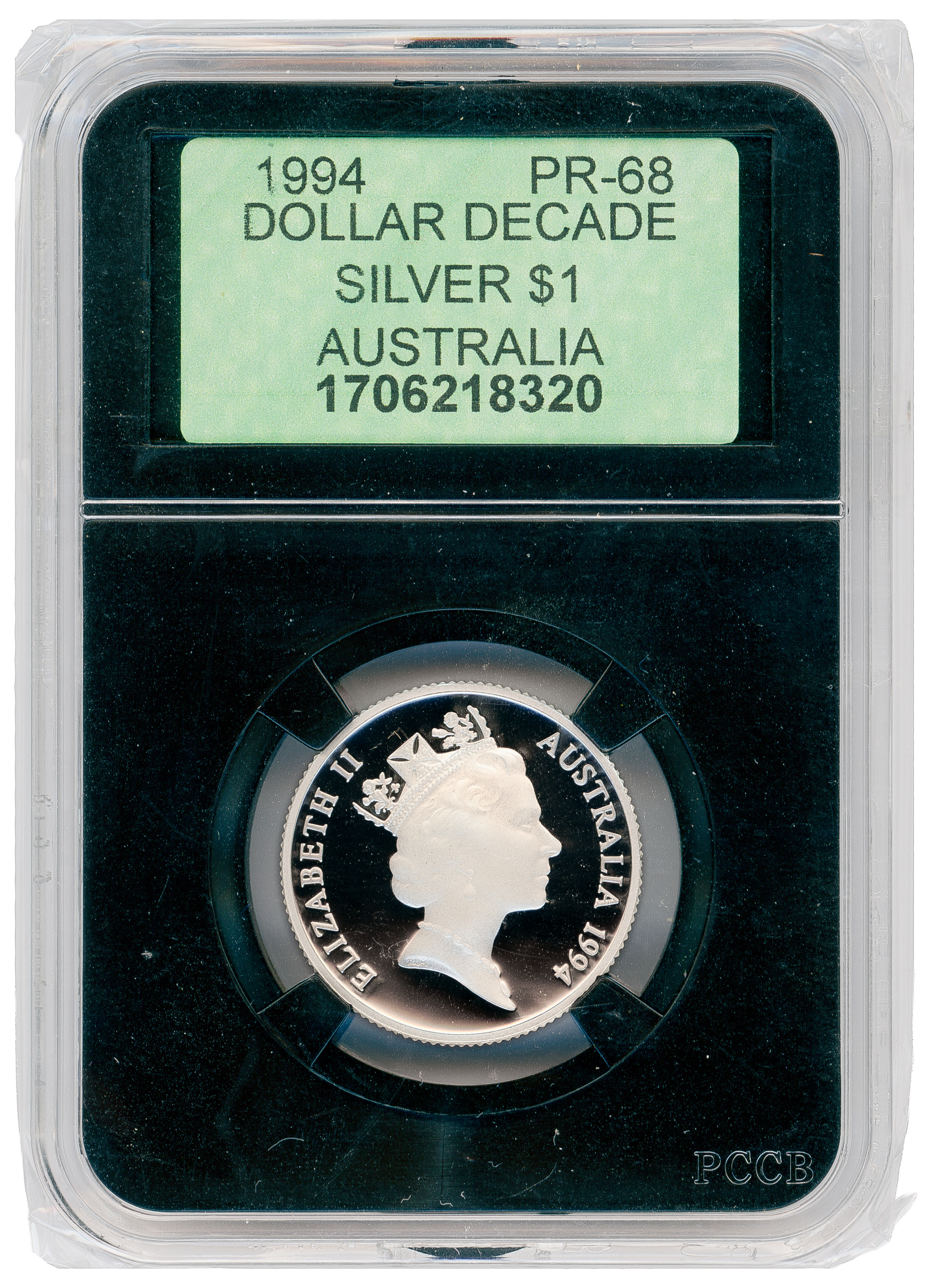 Decade, Silver, One Dollar, 1994, PR68