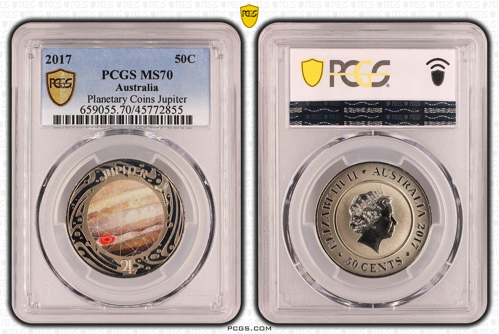 Elizabeth II, Planetary Coins Jupiter, Fifty Cent, 2017, PCGS MS 70