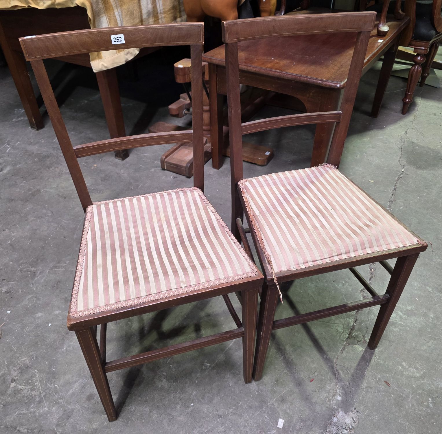 252 · SATINWOOD INLAID DINING CHAIRS