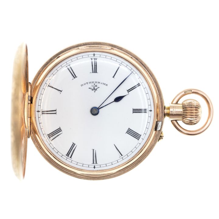 Great Britain, Rotherhams, 9ct Rose Gold Pocket Watch, 1916, VGC