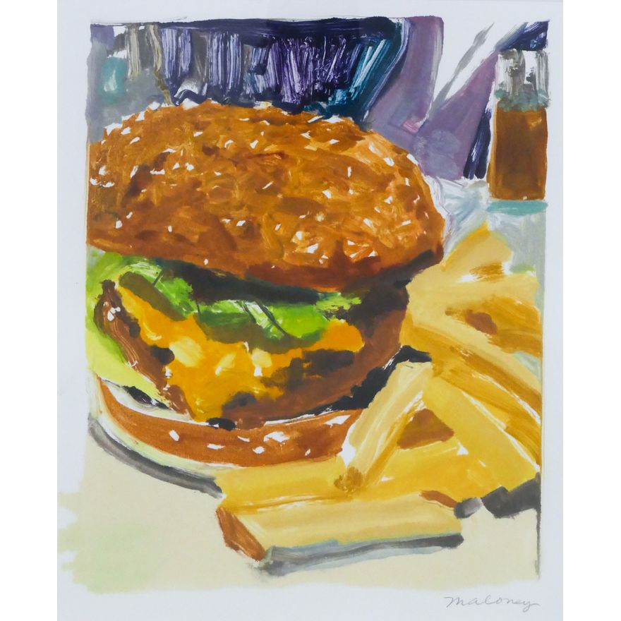 Colleen Maloney 'Delicious (Hamburger at Harry's)' Monotype Print, 2019