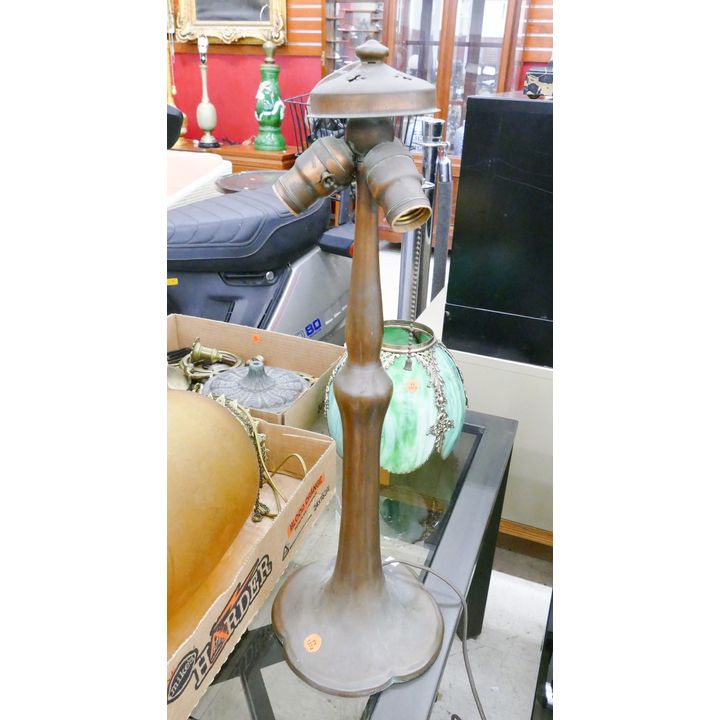 Antique Metal Table Lamp Base- 22'' (cap diameter 3.75'')