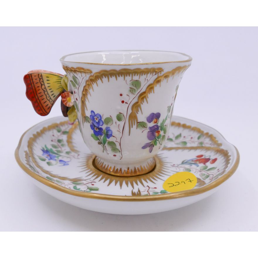 Limoge Butterfly Cup Saucer- 3''