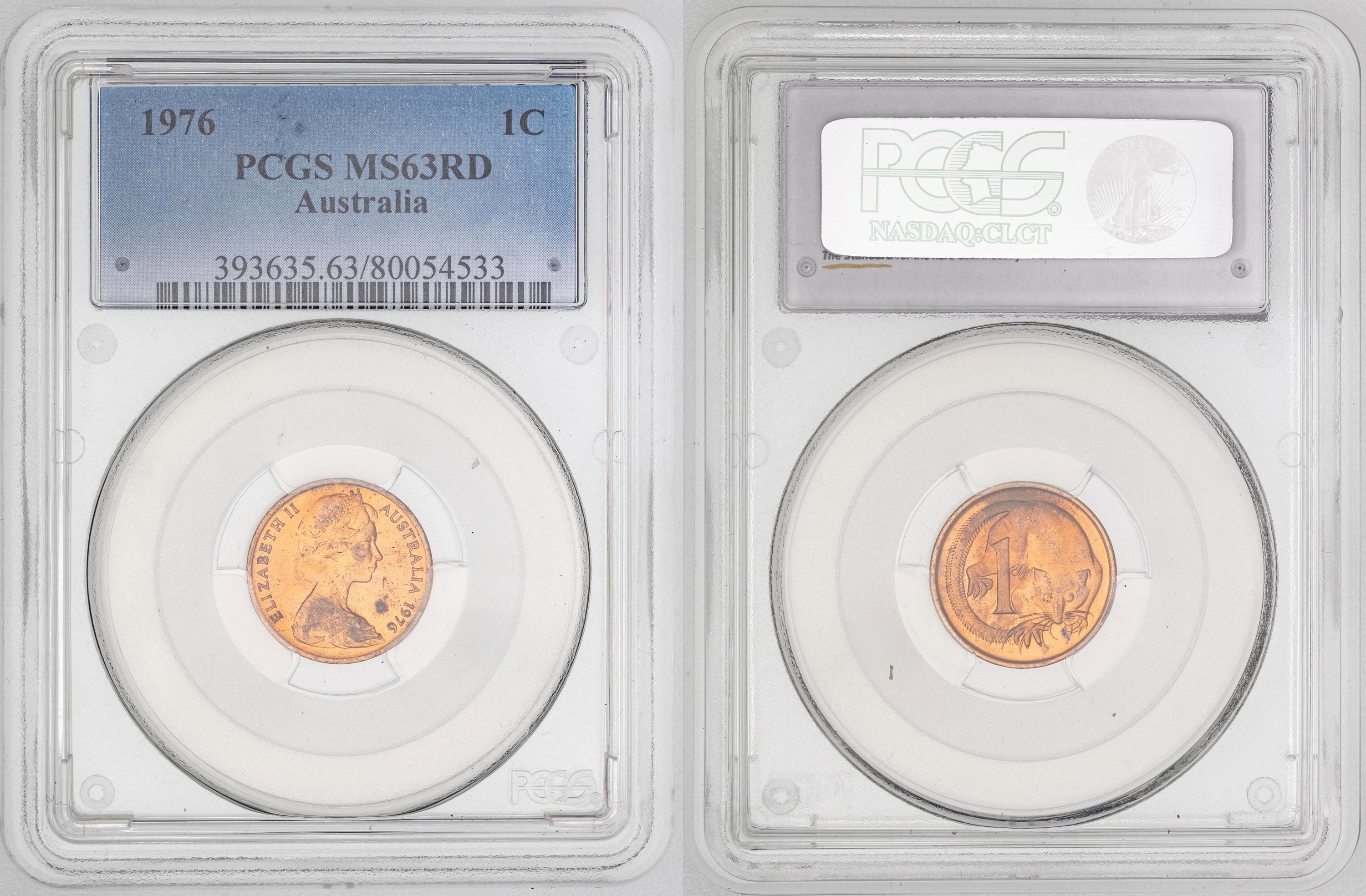 Elizabeth II, , One Cent, 1976, PCGS MS63RD