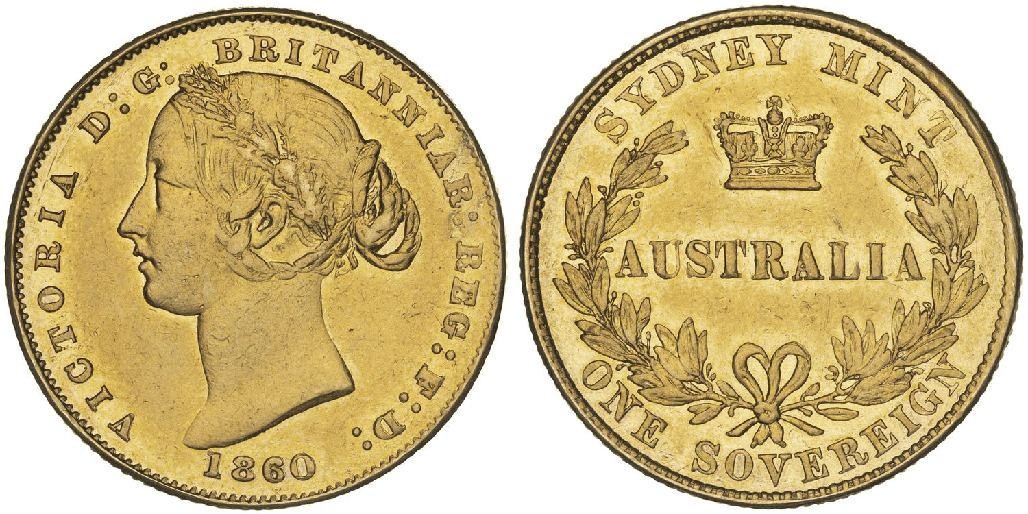Victoria, Sydney Mint Reverse - Type II, Sovereign, 1860, aEF