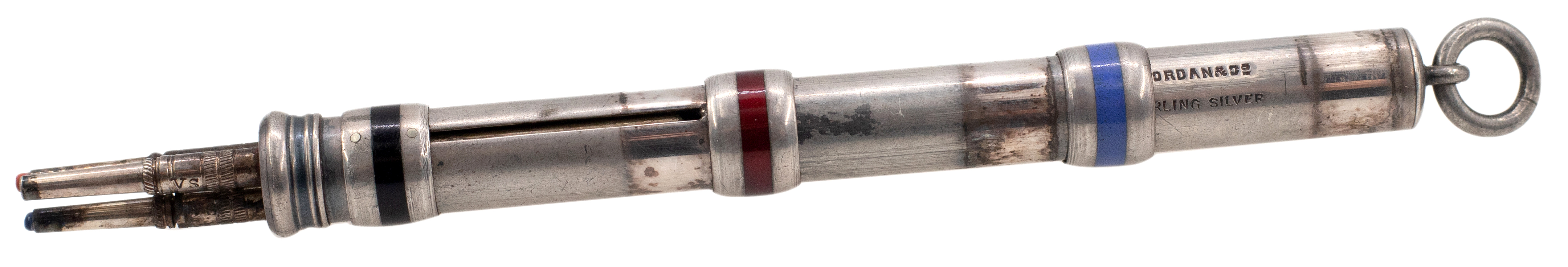 Great Britain, Pens and Writing Memorabilia, Sampson Mordan Tri-Colour Propelling Pencil, c.1890, VGC