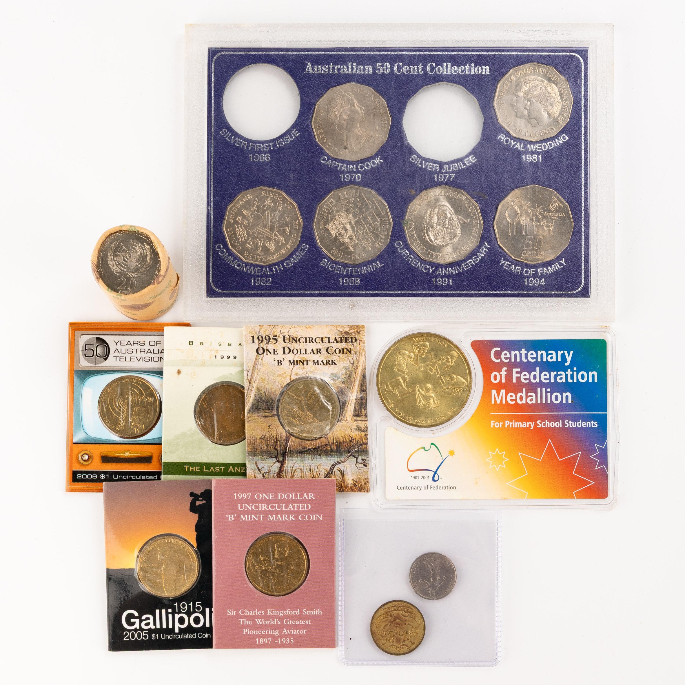 Elizabeth II, Miscellaneous, Twenty Cents - One Dollar, 1995 - 2006, UNC