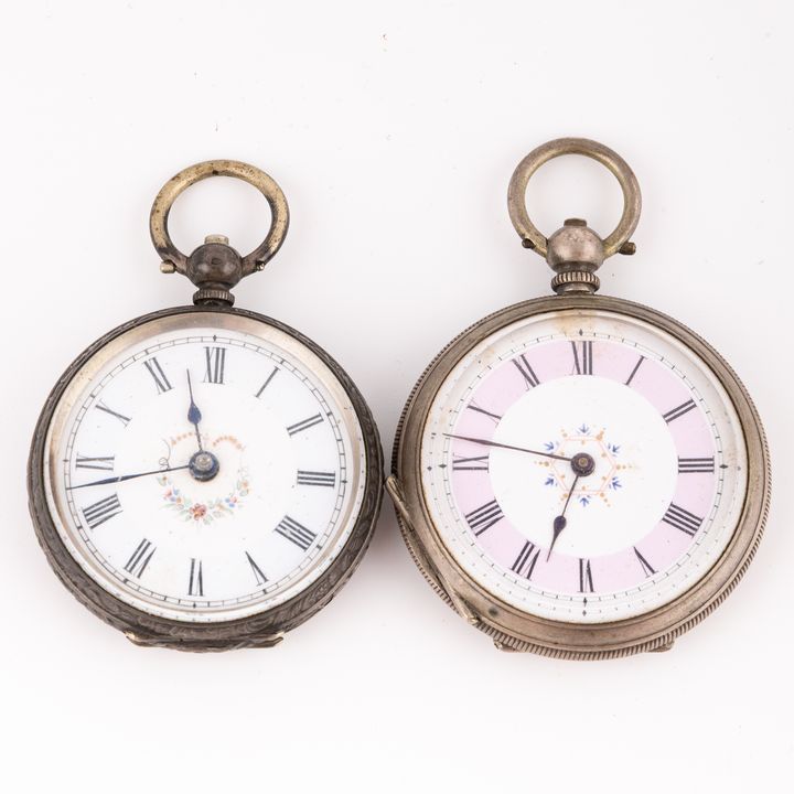 Ladies Vintage Silver Pocket Watches, C. early 1900s, VF