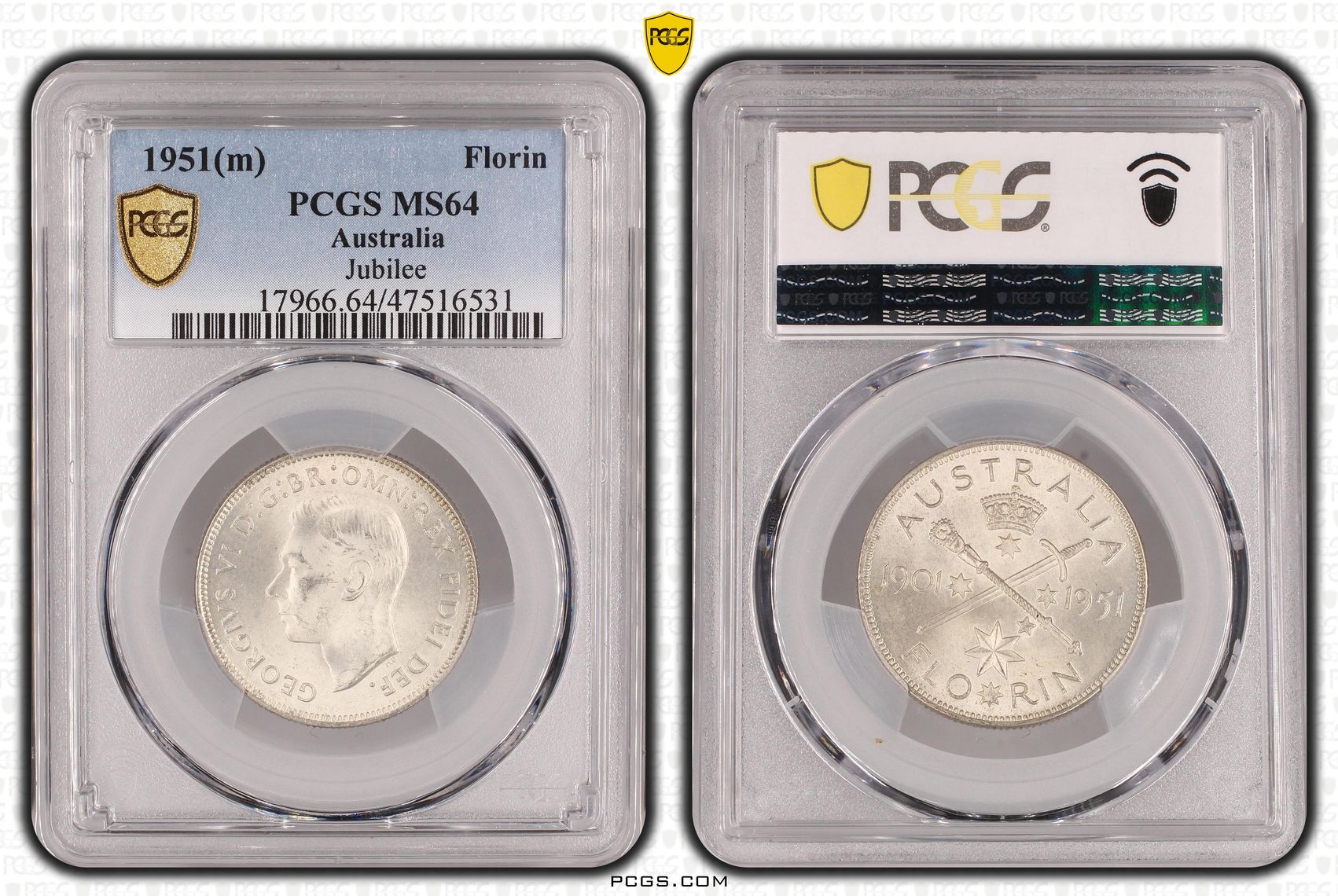 Jubilee, Florin, 1951(m), PCGS MS 64
