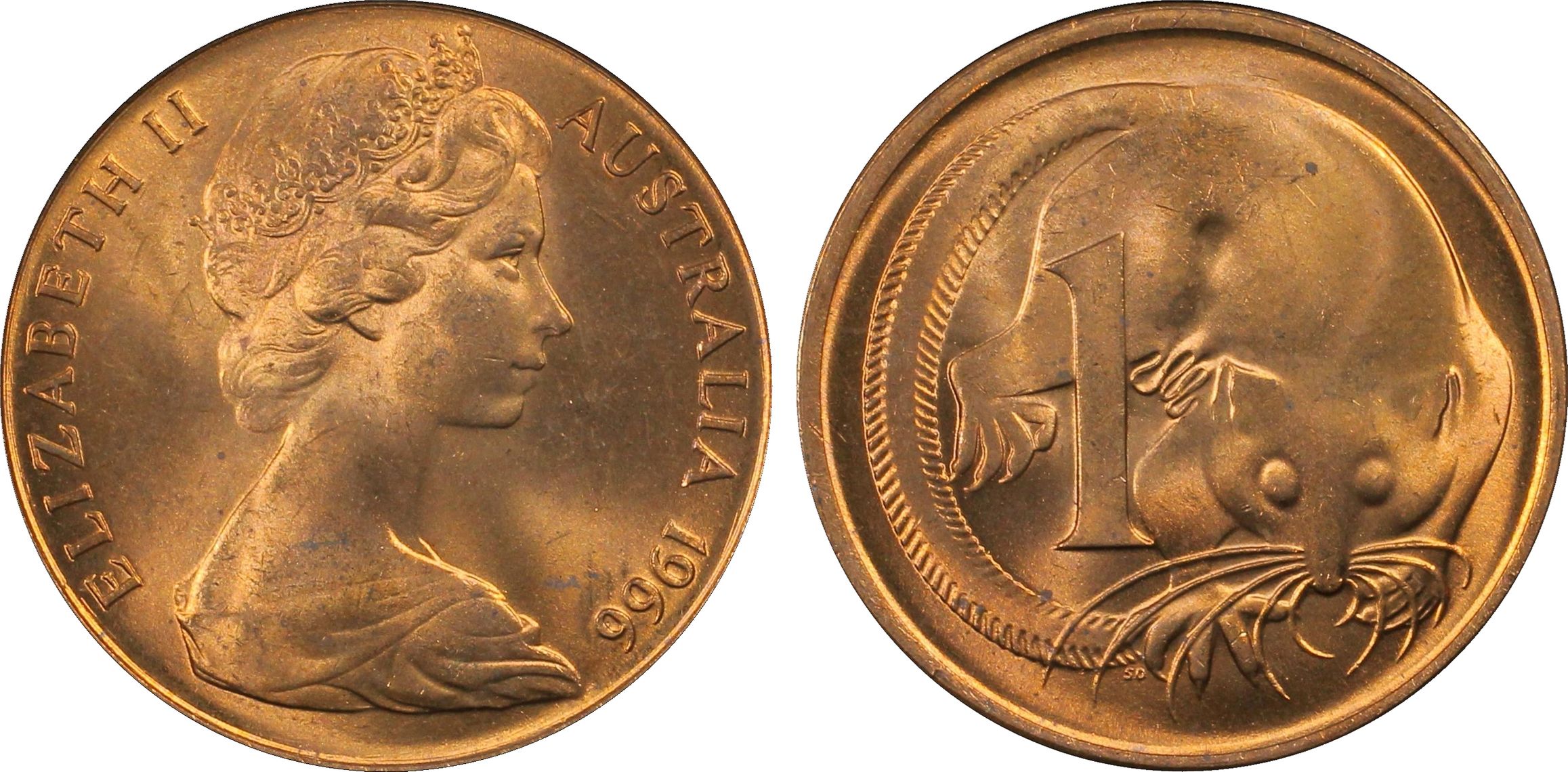 One Cent, 1966(c), PCGS MS 65RD