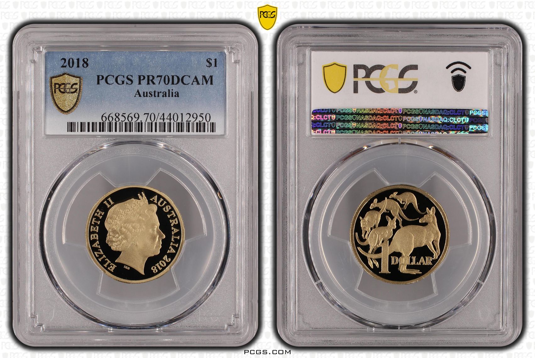 2018 Australia One Dollar, $1 PCGS - PR70DCAM POP 13/0 -950