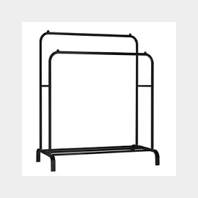 Double Rail Clothes Shoes Storage Rack - Black| Bar 9902141686963 - 51745/9891 SN B2 (S10)