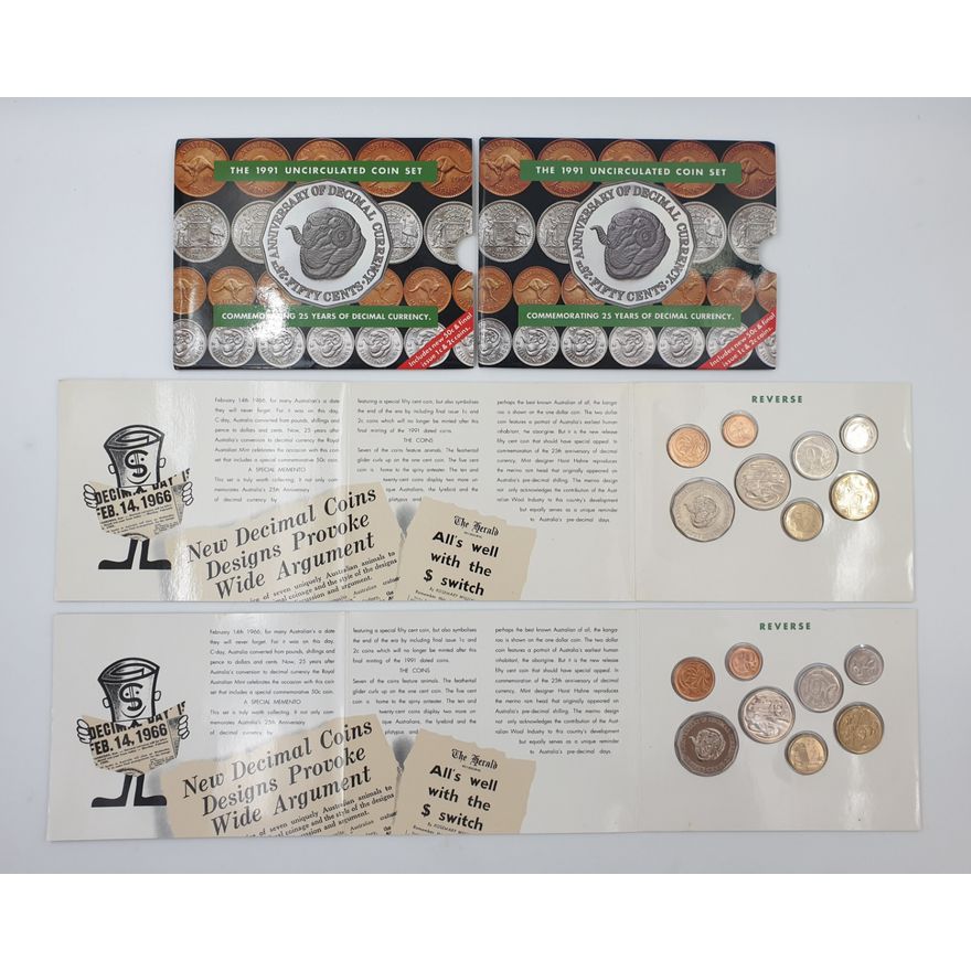 Decimal Currency Unc. Coin Set - 1991 (x2)