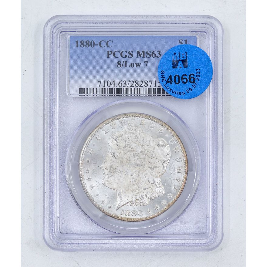 US 1880-CC Carson City Morgan Silver Dollar PCGS MS63 8/Low 7