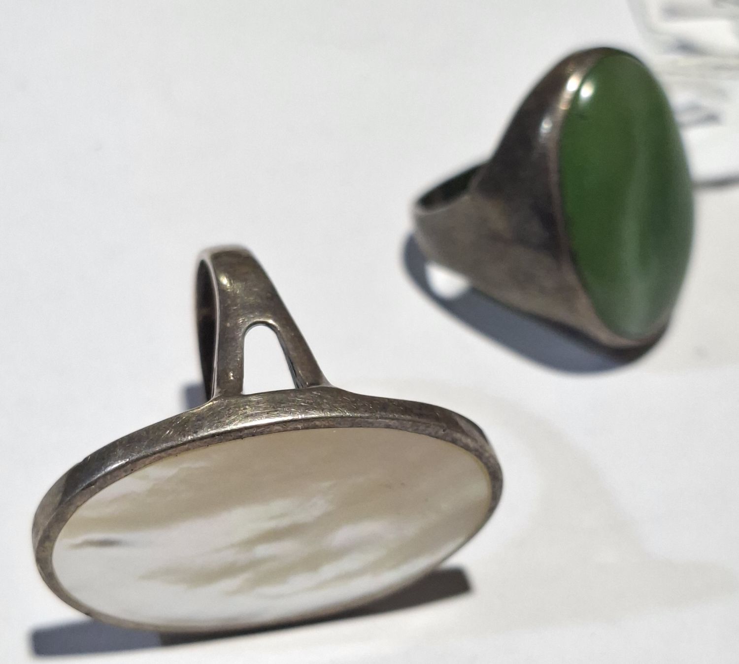 Two Heavy Silver Dress Rings