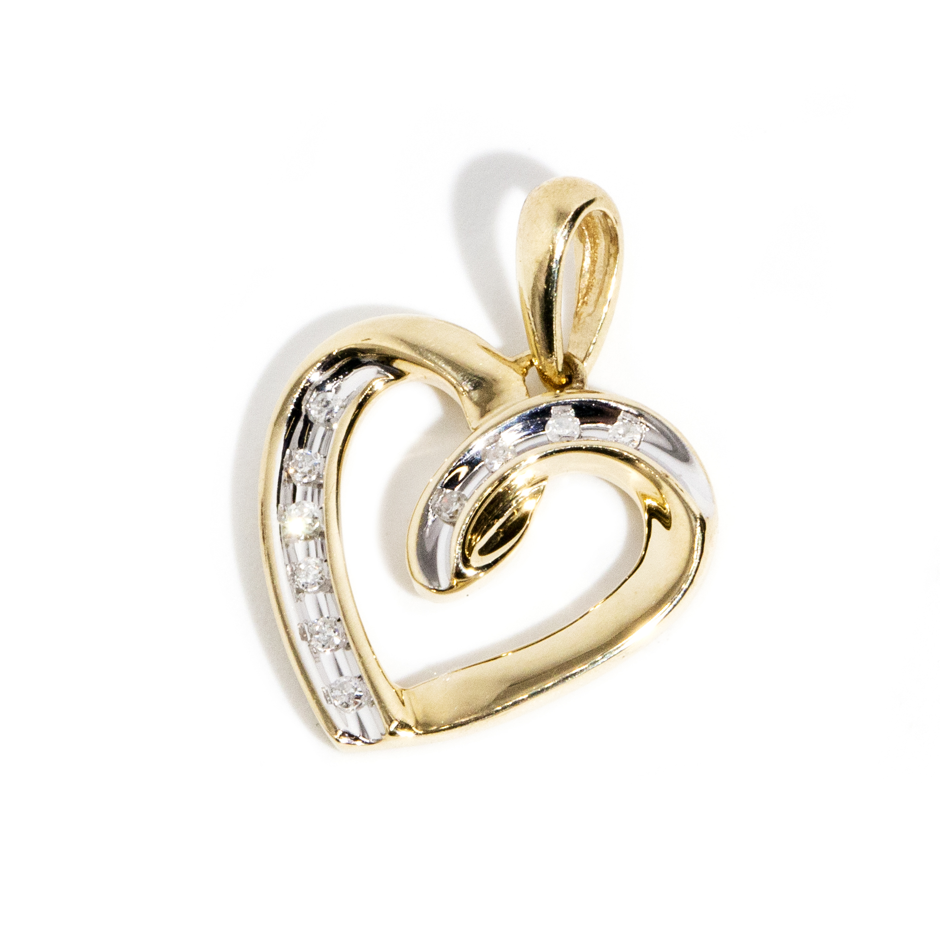 177 · Diamond 9 Carat Gold Heart Pendant