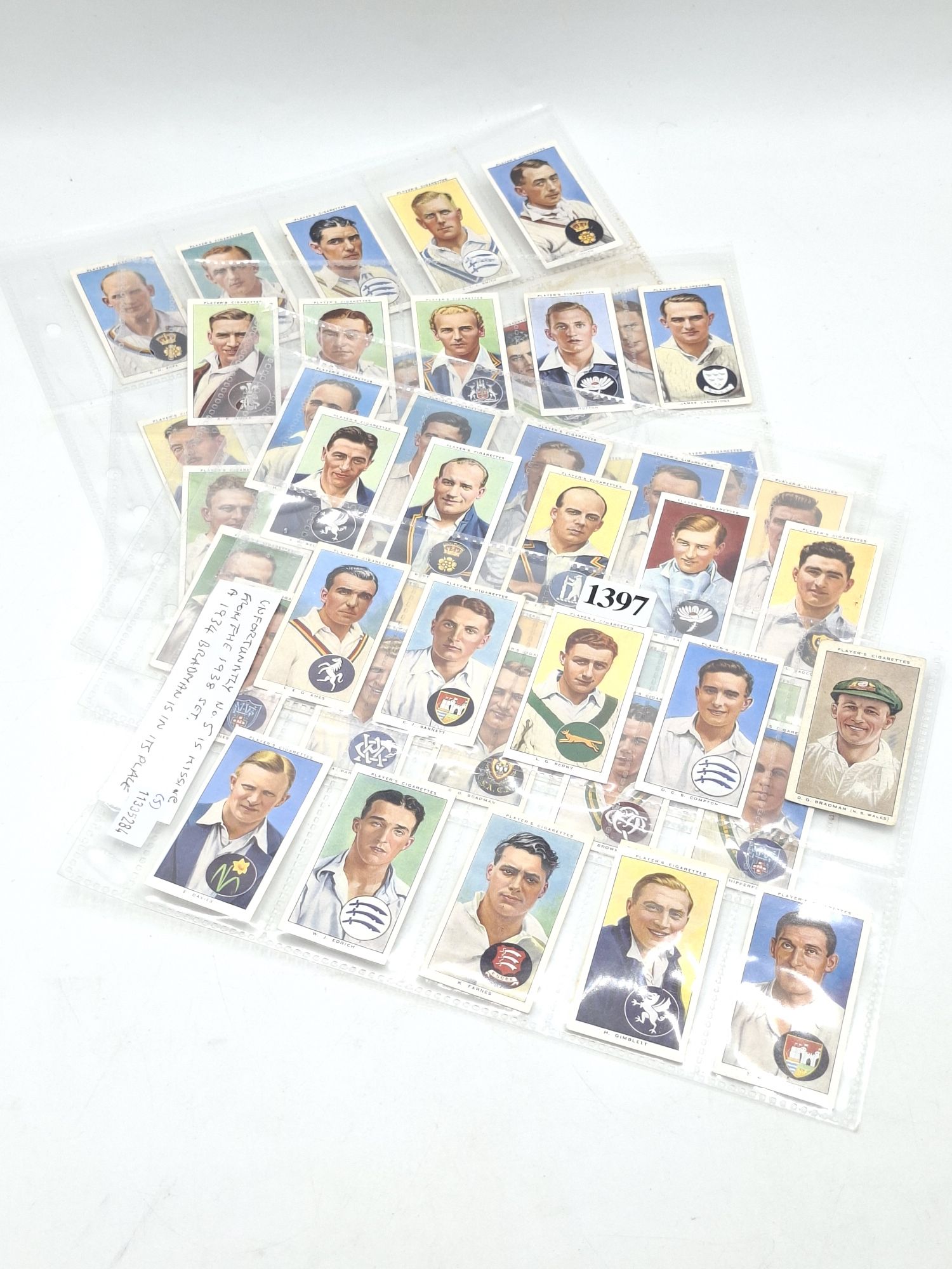 FIVE SHEETS OF CRICKET CIGARETTE CARDS