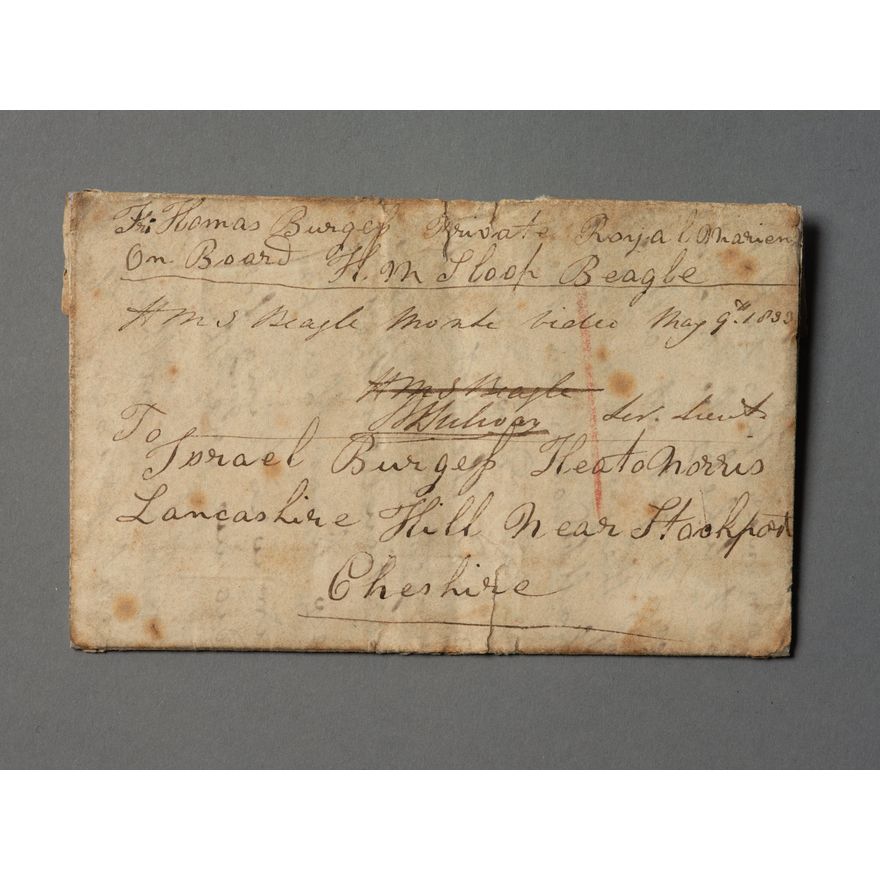 MANUSCRIPT LETTERS RELATING TO H.M.S. BEAGLE.  - A series of six letters from Thomas Burgess, Royal Marine, to his father Israel Burgess