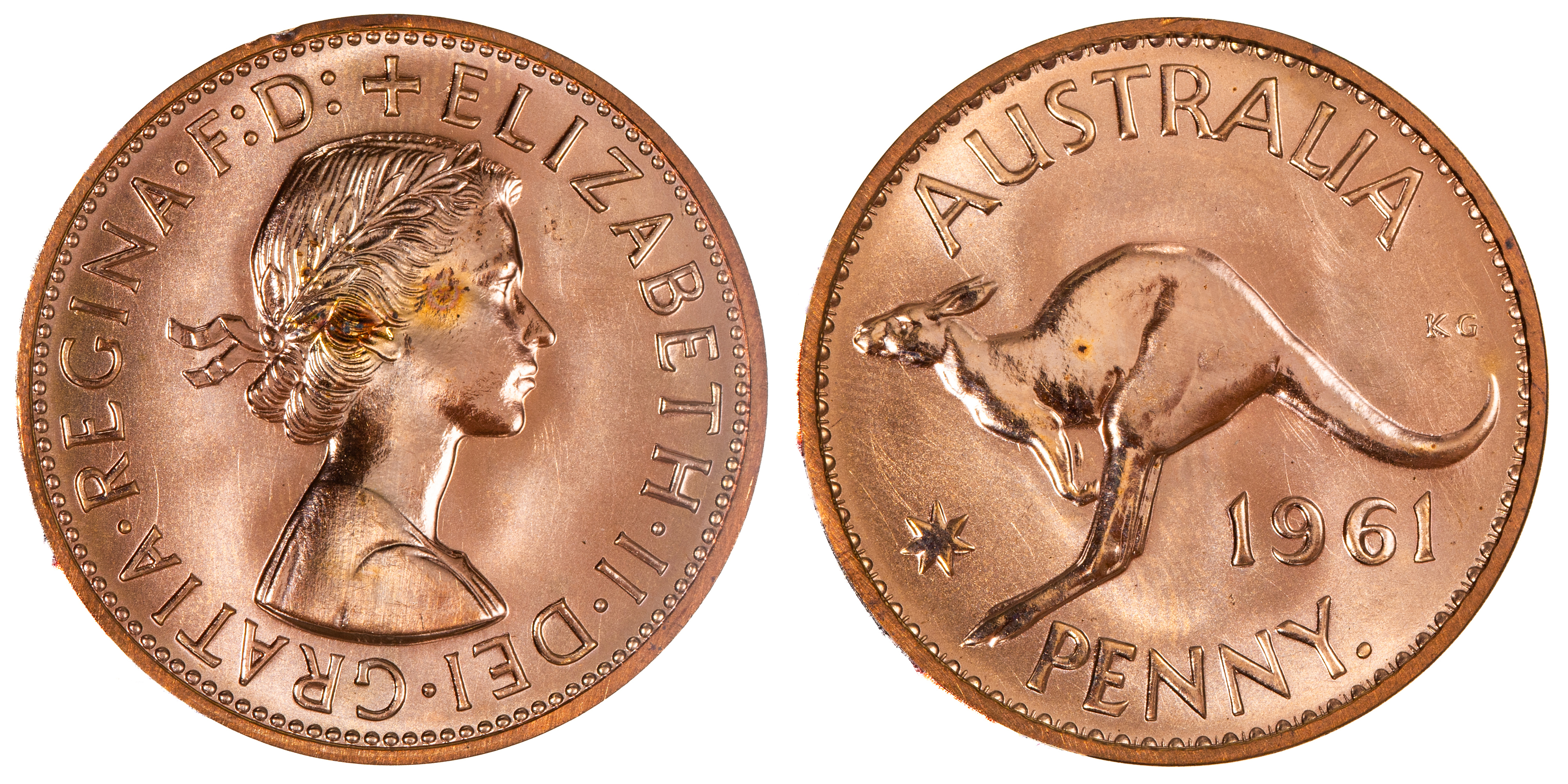 Elizabeth II, Penny, 1961-Y., FDC