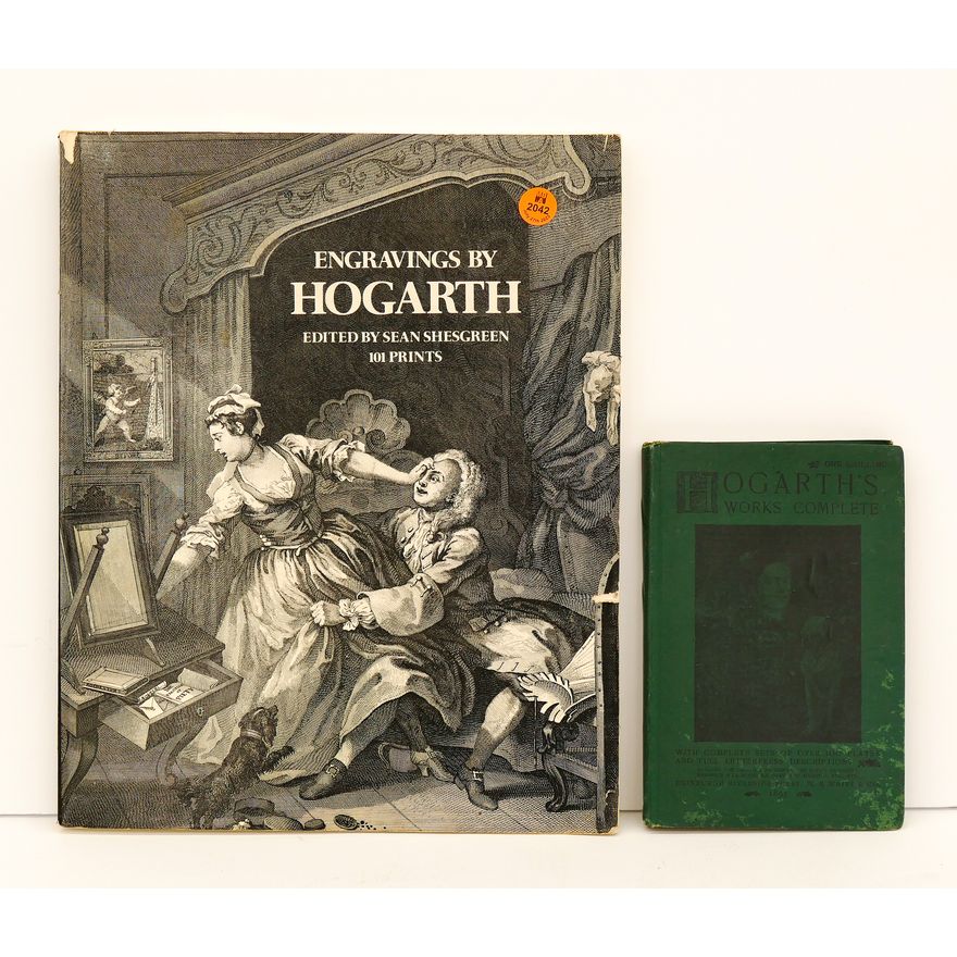 2pc Antique Hogarth Works Book etc.