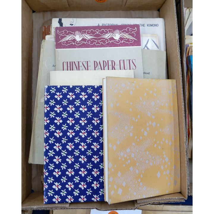 Box Old Japanese Painted Books etc.
