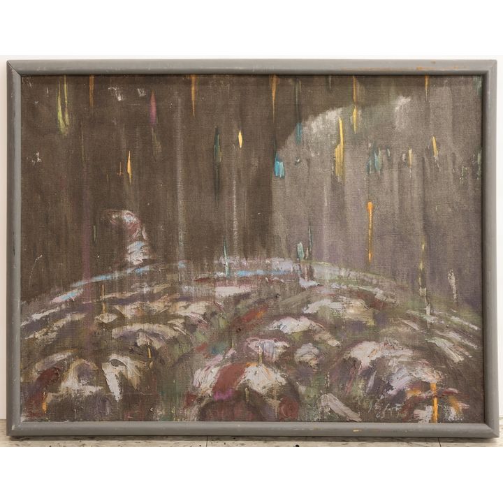 Jack McLarty ''Rain'' 1968 Oil on Canvas Framed 20''x25''