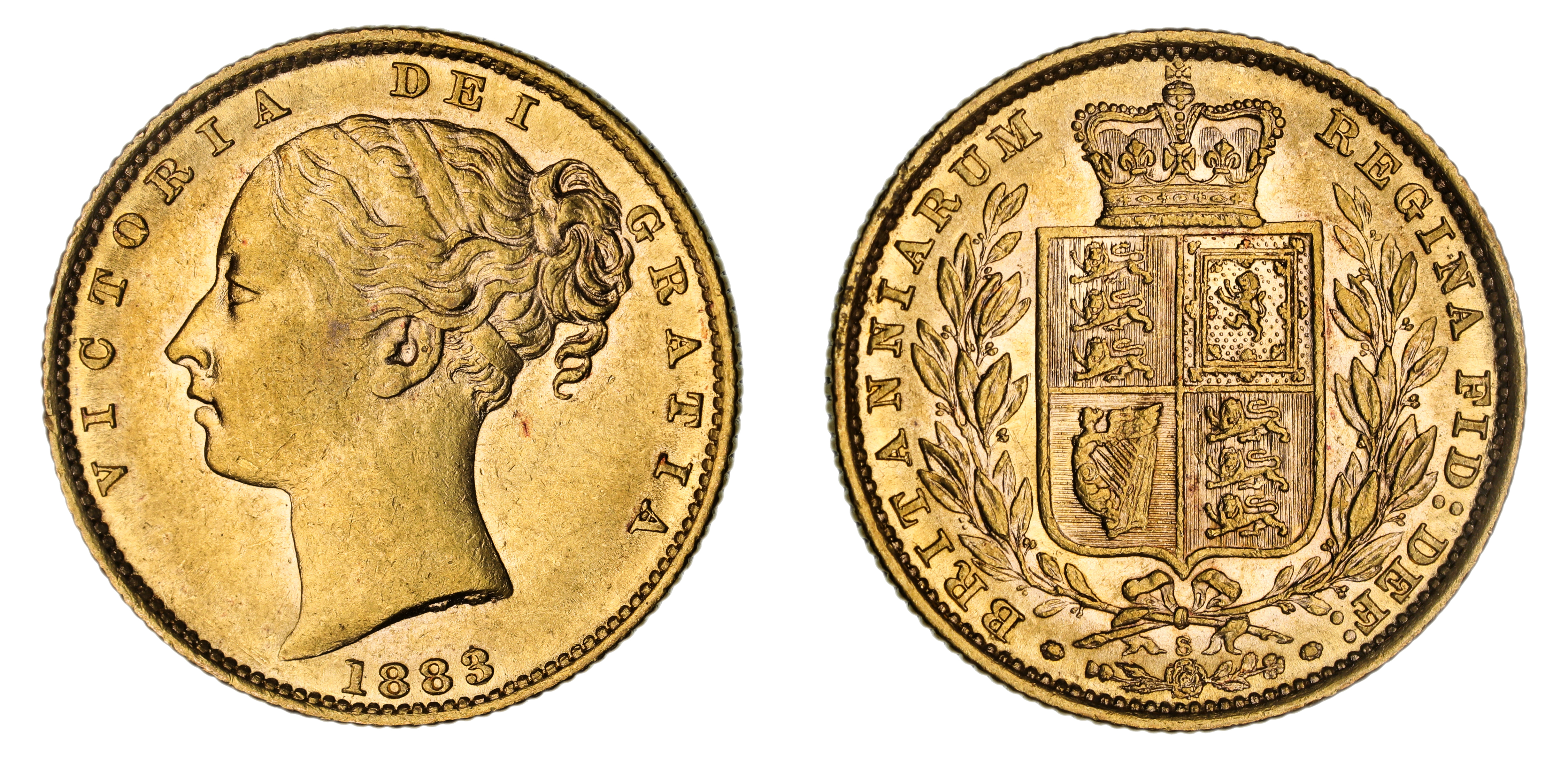 Victoria, Shield Reverse - Sydney Mint - Young, Sovereign, 1883, EF