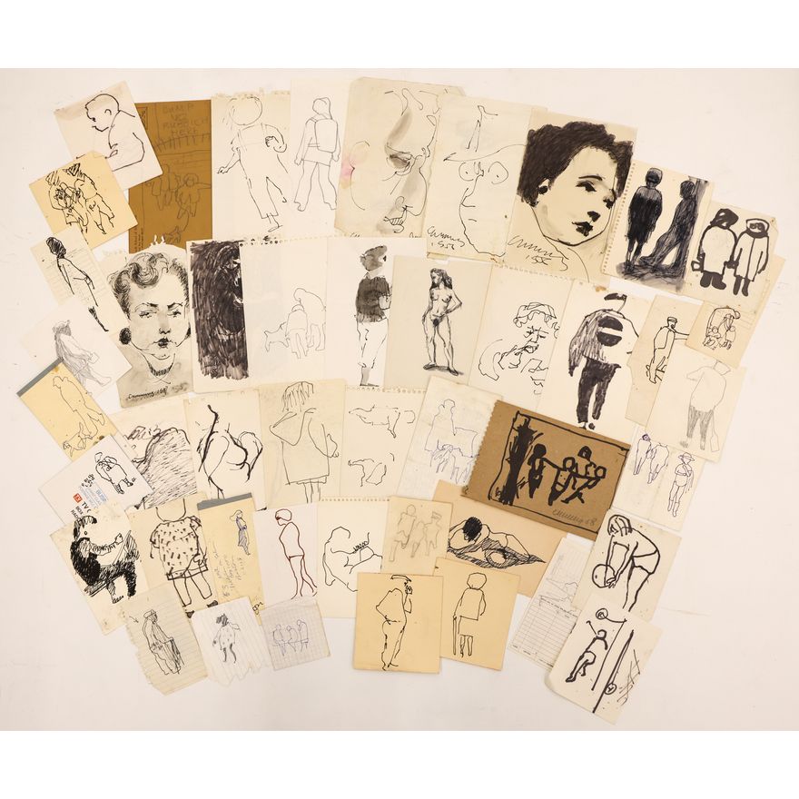 49pc William Cumming Small Figures Sketches 9''x6'' Largest