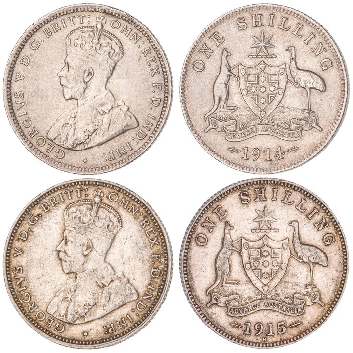 George V, Shilling, 1915-H, gVF
