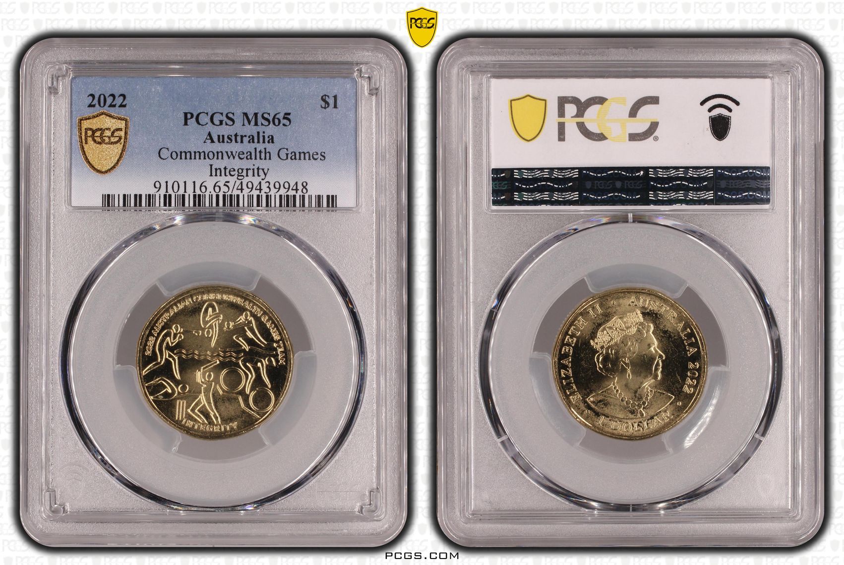 Commonwealth Games Integrity, One Dollar, 2022, PCGS MS65