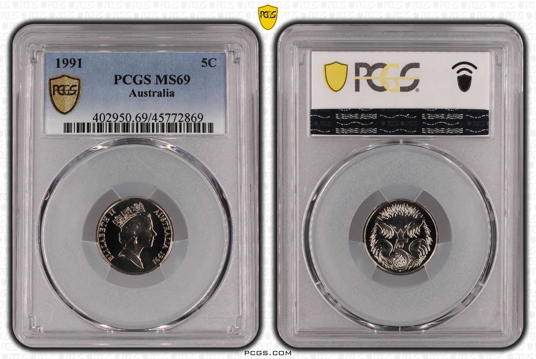 POP 5/0, Five Cent, 1991, PCGS MS69