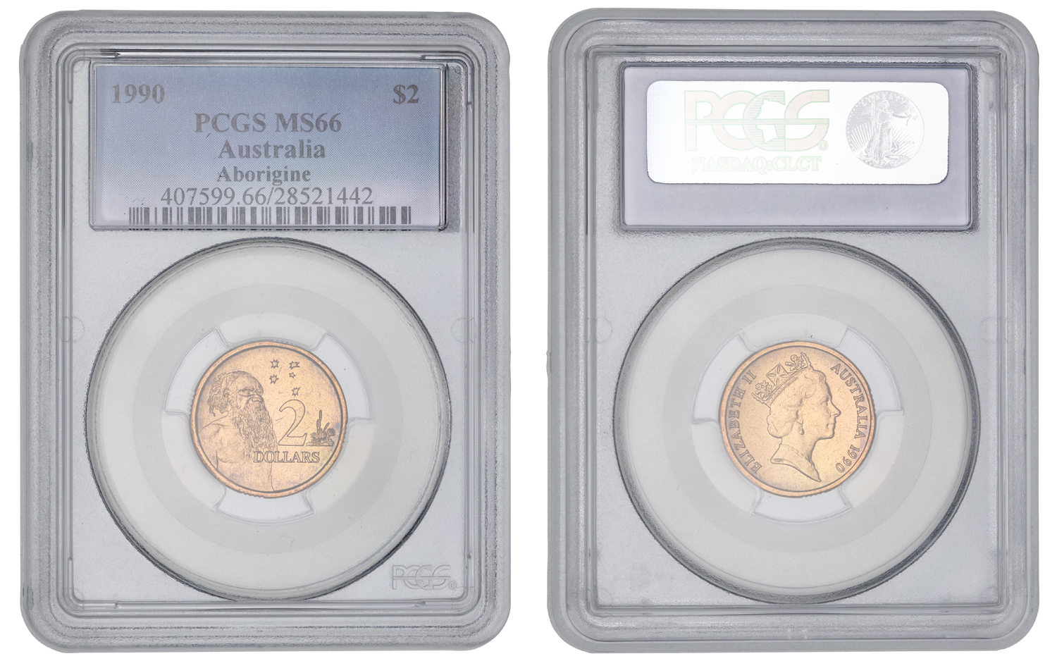Elizabeth II, Two Dollar, 1990, PCGS MS66
