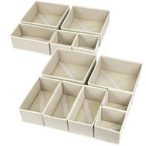 Foldable Storage Boxes for Clothes Socks Cosmetics Toys (Set of 6) Beige | USED/STAINED/DAMAGED/INCOMPLETE