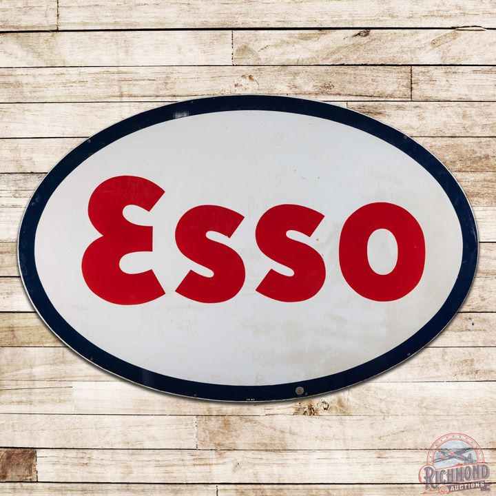 Esso Gasoline 7.5' Double Sided Porcelain ID Sign