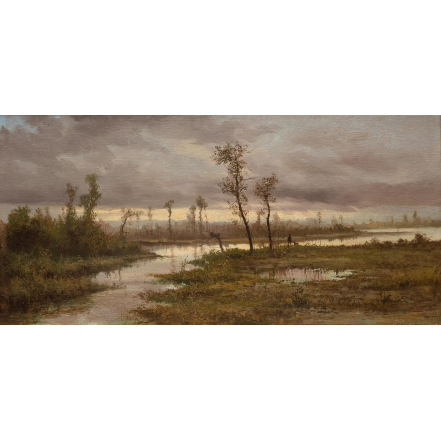 Zygmunt Sidorowicz | Pejzaż z myśliwym, 1880 r.