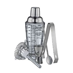 Cilio Cosmopolitan Cocktail Barware Set of 5 5 Piece all inclusive bartender set of top shelf cocktail tools |