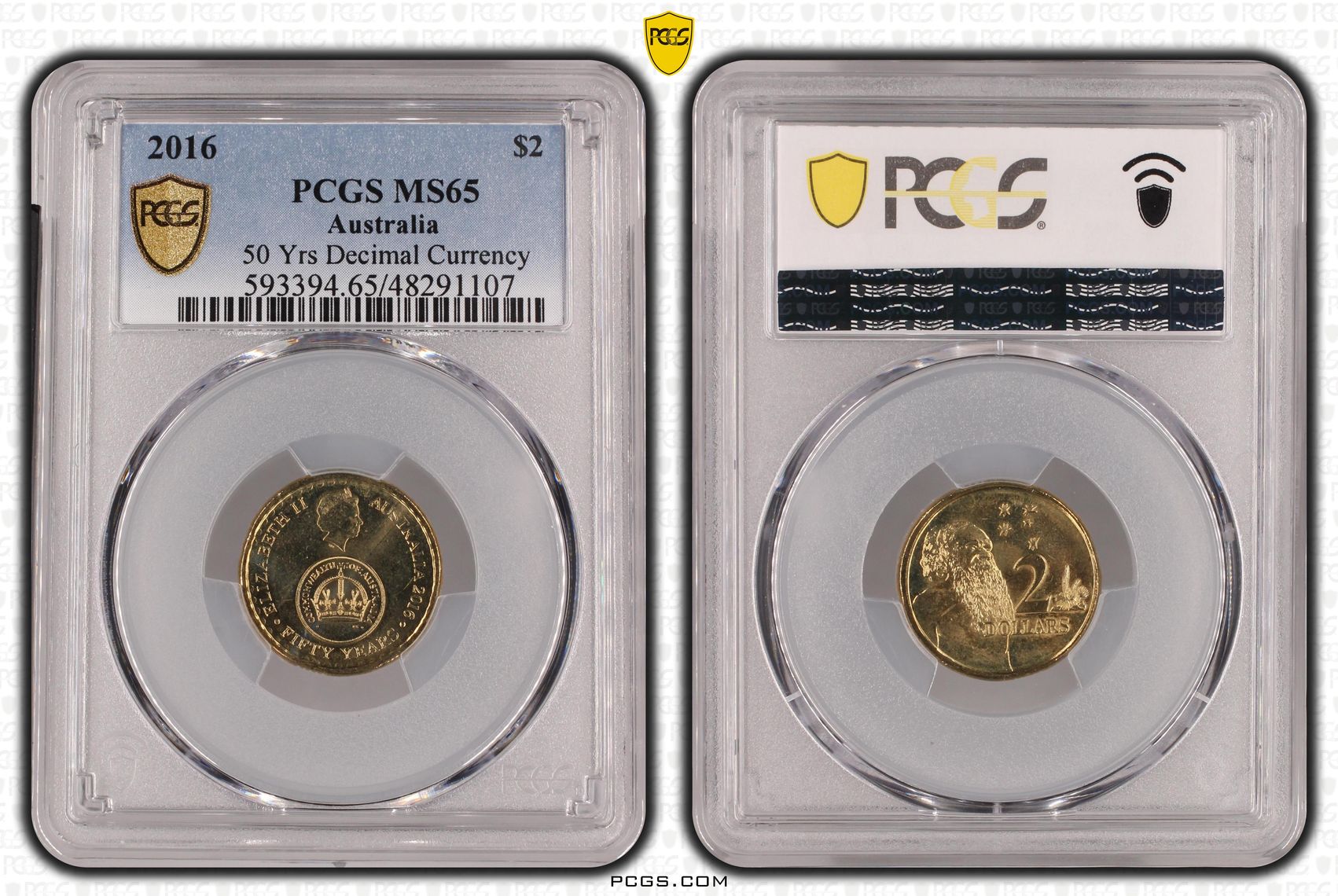 Elizabeth II, 50 Yrs Decimal Currency, Two Dollar, 2016, PCGS MS65