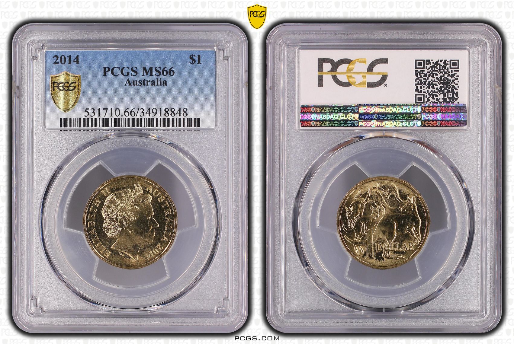 One Dollar, 2014, PCGS MS66