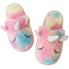 WAFUNNE KIDS SLIPPERS WITH RUBBER SOLE SZ 34-35