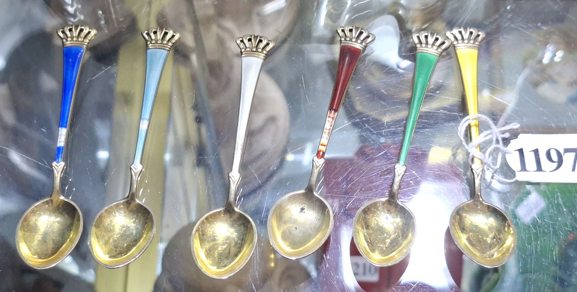 Sterling Silver Enamel Teaspoons