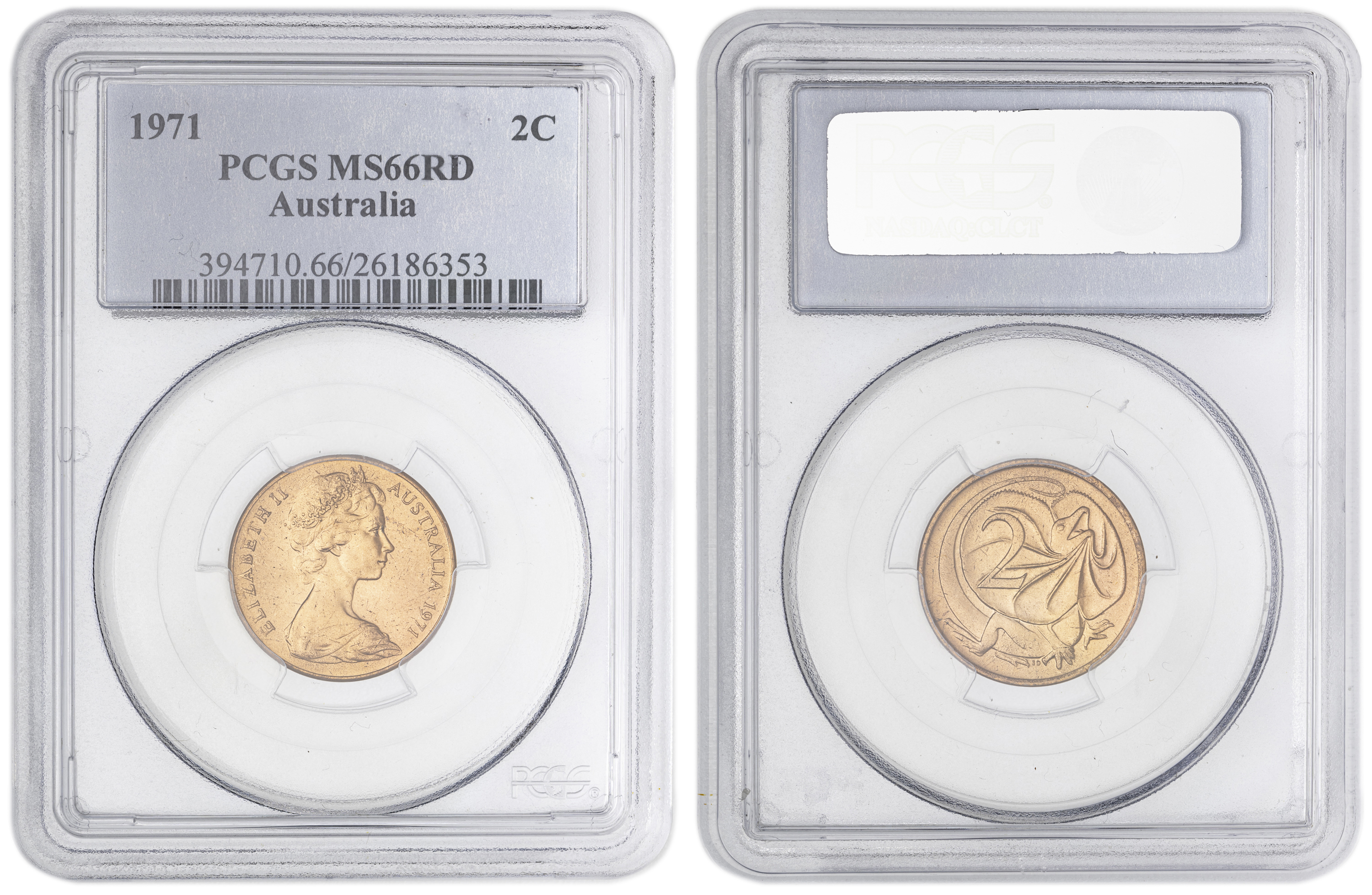 Two Cent, 1971, PCGS MS66RD